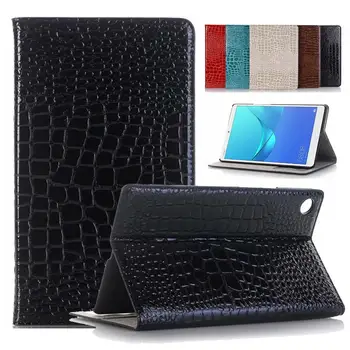 

New Crocodile Coque for Huawei MediaPad M5 Lite 8.0 JDN2-W09 JDN2-AL00 Luxury Case PU CardSlot Funda For Huawei M5 Lite 8.0 Case