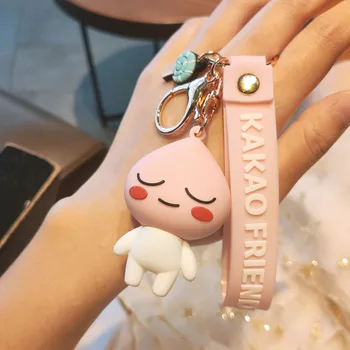 

Cute Fart Peach Cartoon Pink Pig Keychains Japanese Animation Pendant Doll Soft Key chains Cartoon Bag Pendant Children Gif 2020