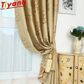 

Double-Sided Leaves/Trees Jacquard Curtains for Living Room Yellow/Golden 75%-95% Blackout Curtains Cloth for Bedroom *NT