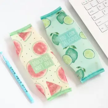 

Watercolor Fruit Story PU Pencil Case Stationery Storage Organizer Bag School Office Supply