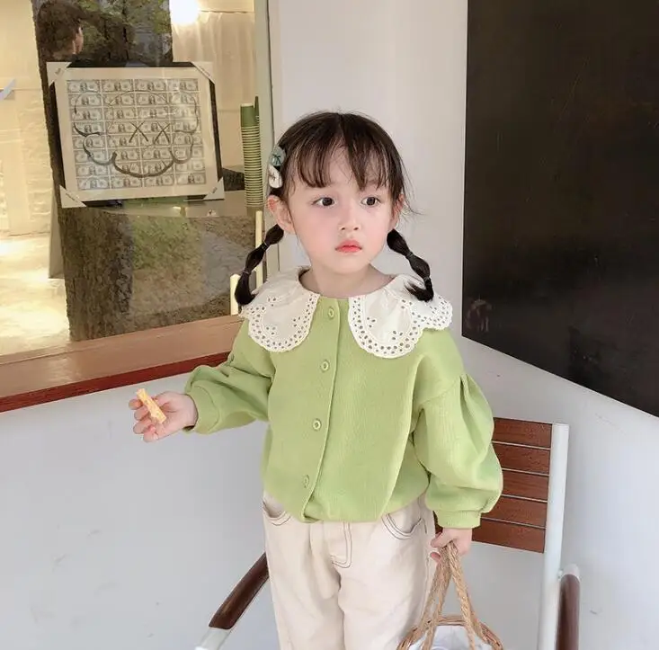 Новинка года,, вязаное пальто для девочек Модная хлопковая куртка с длинными рукавами на осень-зиму для девочек от 2 до 7 лет, HX668