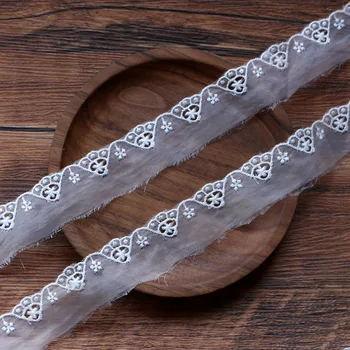 

1 yard exquisite embroidery white cotton embroidery lace ornament double-sided embroidery, wedding decoration.