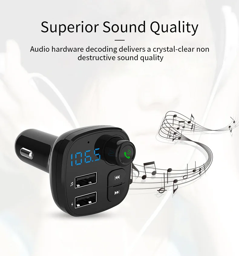 Автомобильный MP3-плеер Bluetooth приемник автомобильный без потерь USB привод чехол для телефона Muse мобильный телефон Быстрая зарядка автомобильное зарядное устройство