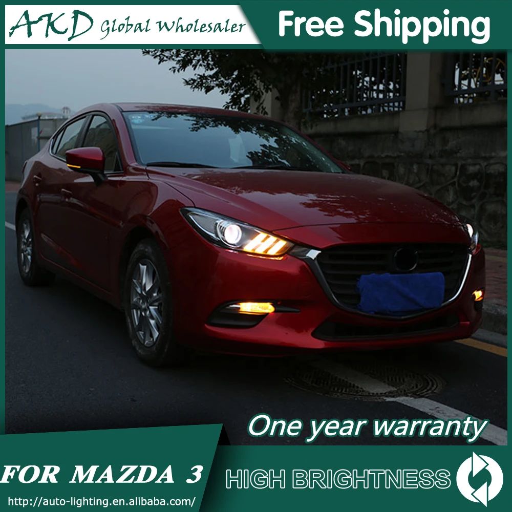 AKD автомобильный Стайлинг для Mazda 3 фары- новинка Мазда 3 Axela светодиодный фонарь DRL Bi Xenon объектив Высокий Низкий луч парковка противотуманная фара