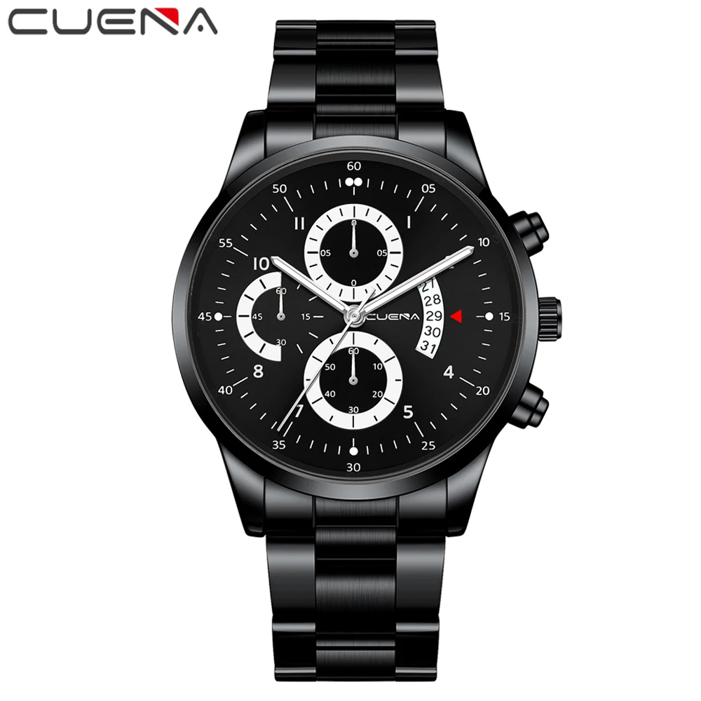 

Mens Watch CUENA Fashion Sport Quartz Watches Man Top Brand Luxury Full Steel Business Waterproof Male Clock Relogio Masculino