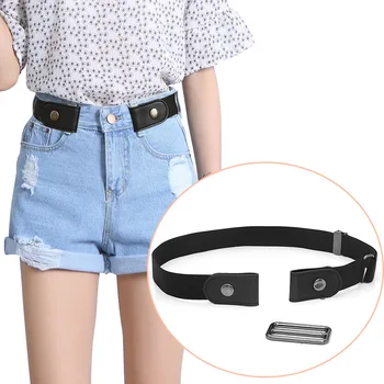 

Unbuckle elastic high-quality lazy elastic band men's belt ladies belt adjustable couple jeans 10 colors optional dress