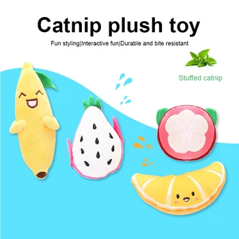 

1pcs Teeth Grinding Catnip Toys Pet Supplies Cat Plush Toy Modeling Puppet Fruit Series Claws Chewing Toy Cat Interactive Gifts