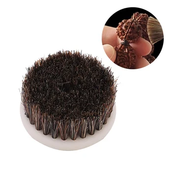 

60mm Brown Drill Powered Scrub Heavy Duty Cleaning Brush With Stiff Bristles Tools Walnut jade cleaning and polishing