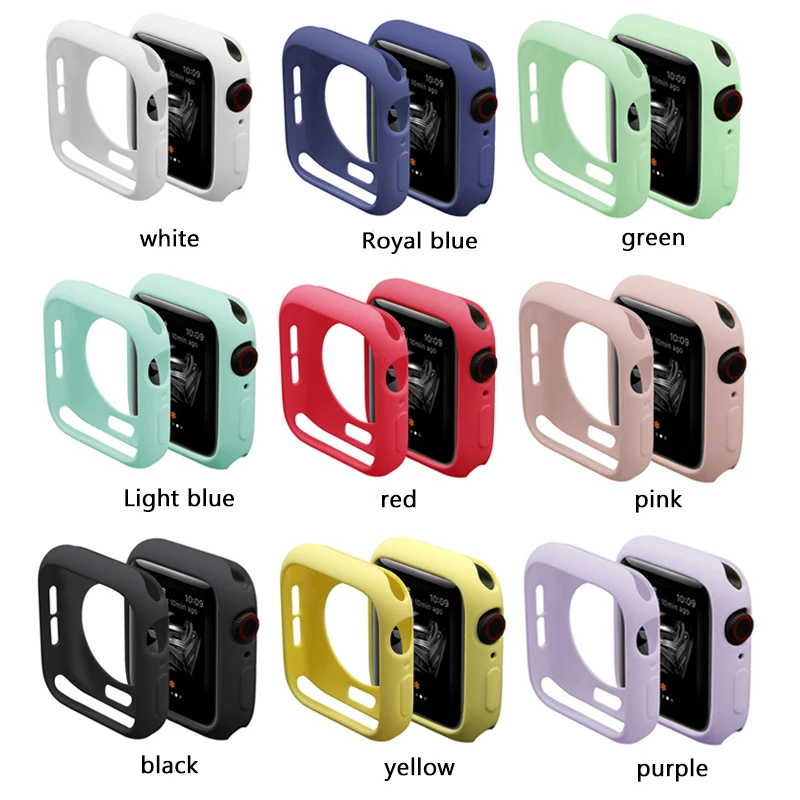 Защитный чехол для apple watch, серия 5, 4, 3, 2, 1, ТПУ, защитный бампер, чехол для apple watch 44/40/42/38 мм, аксессуары для iwatch