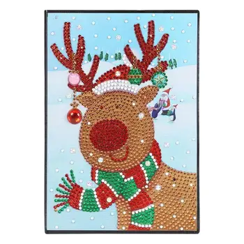 

DIY Christmas Elk Special Shaped Diamond Painting 60 Pages A5 Diary Book