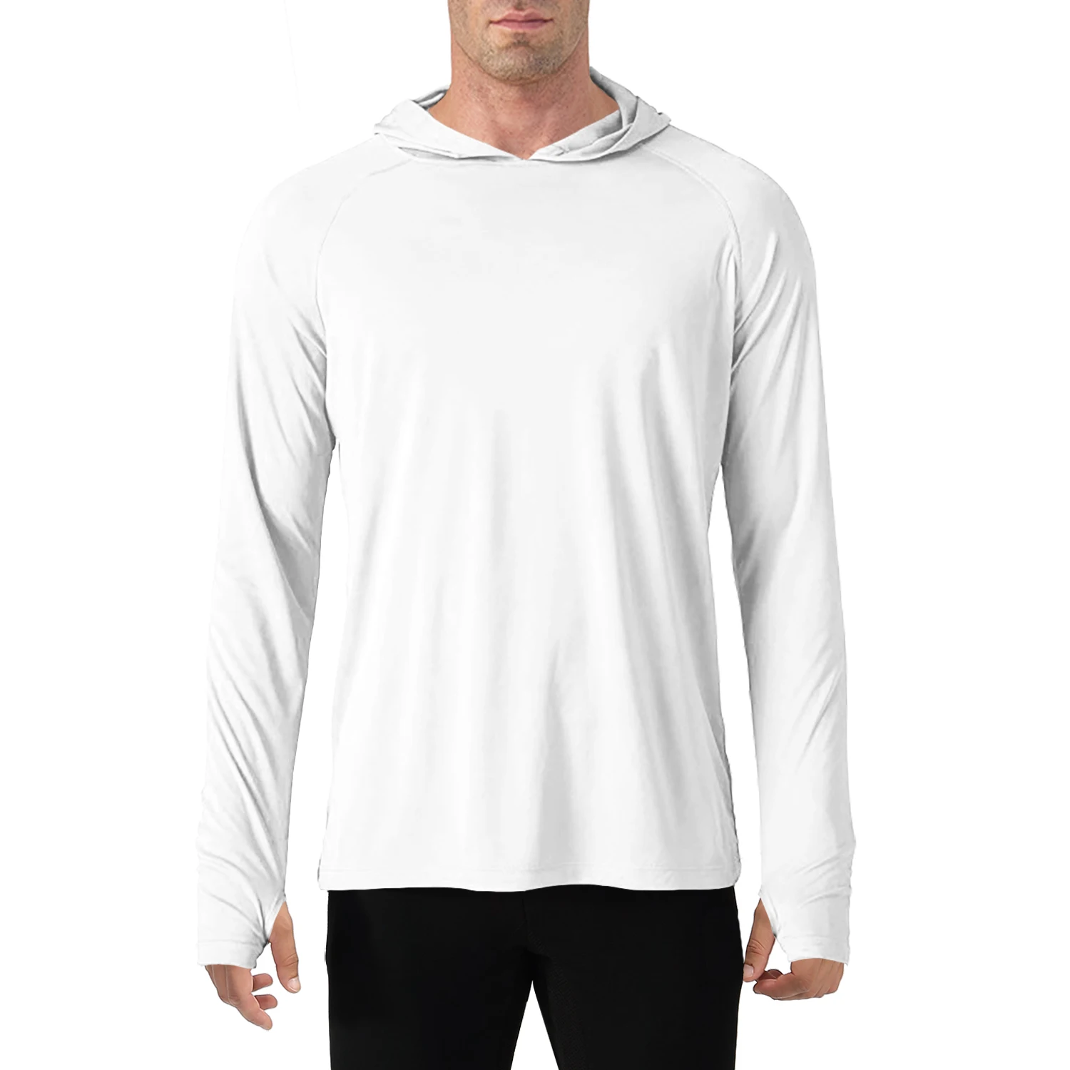 White 2 WOLFONROAD быстросохнущие мужские футболки UPF 50+ с длинным рукавом, мужские футболки для защиты от солнца, уличные футболки для рыбалки, походов, футболки с солнцезащитным блоком, топы - Цвет: White 2