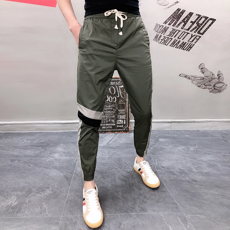 Zomer в стиле «хип-хоп» Повседневное Tactische Broek джоггеры Broek Heren Цвет Блок Лоскутные Брюки карго шаровары, штаны для бега, Broek, уличная Mannelijke