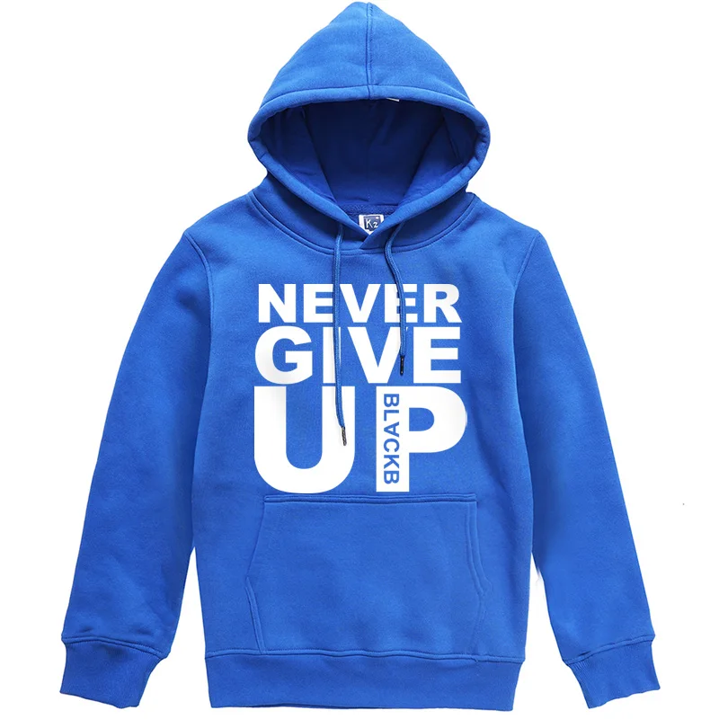 Мужская толстовка с надписью NEVER GIVE UP стиль Индивидуальный костюм Мужская теплая Толстовка Повседневная Уличная одежда костюм хипстера для мужчин