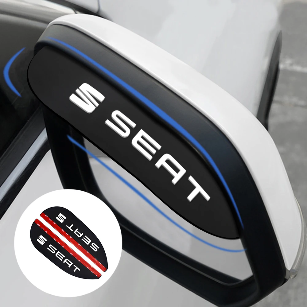 Espejo retrovisor para coche, 2 uds., hojas de lluvia, anticejas, resistente al agua, Universal, para SEAT León, Ibiza, Alhambra, Exeo, Altea, Arona, Ateca