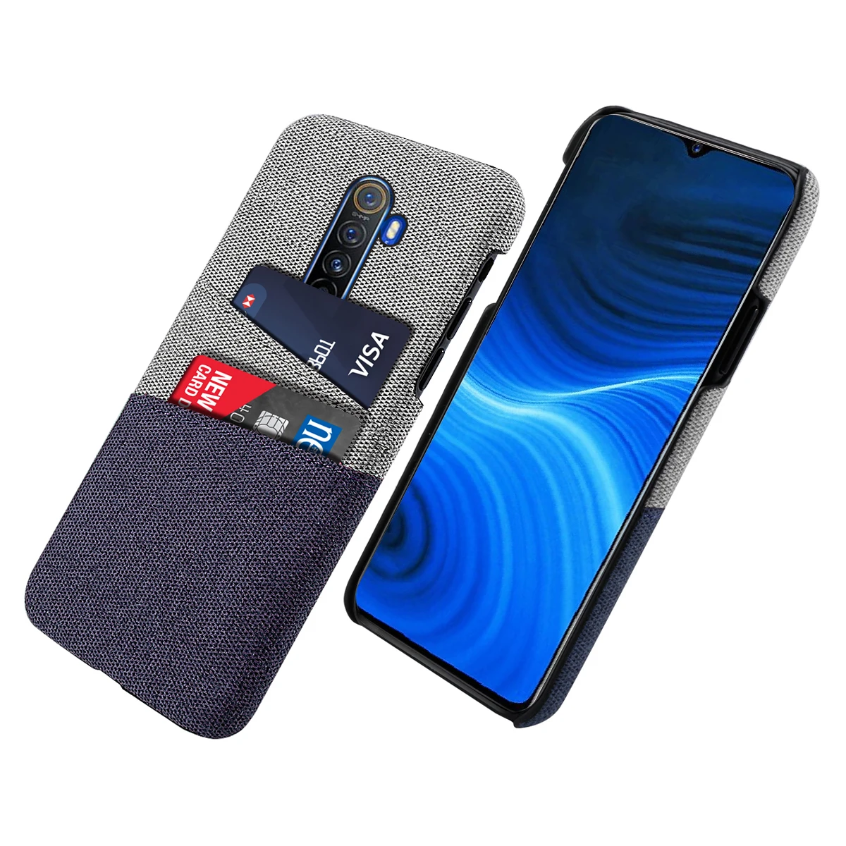 Для Oppo Realme X2 Pro Чехол для задней панели Ультратонкий Жесткий ПК телефон против царапин защитная ткань 2 отделения для карт чехол для Realme X2 Pro