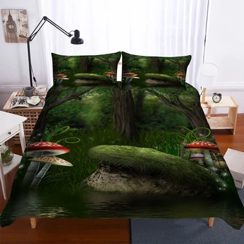 

BEST.WENSDL08 Quality Super soft Unicorn Bedding Cartoon Duvet Cover set 3D Dinosaur World bed set 2/3pcs Twin kids bedding set