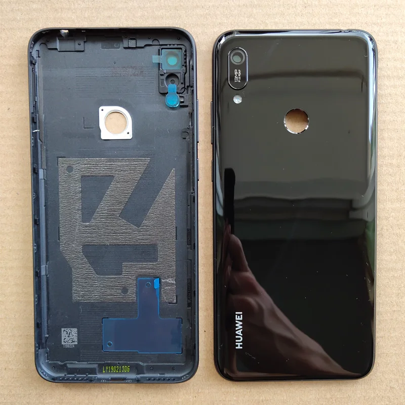Black with hole 6,1 дюйма, новинка, для huawei Y6 /Y6 Prime /Y6 Pro, задняя крышка, крышка для батареи, корпус, чехол, запчасти для заднего стекла - Цвет: Black with hole