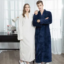 

Autumn and Winter Plush Pajamas Couple Pajamas Thickened and Lengthened Pineapple Grid Bathrobes Men's Pajamas Home Casual Wear