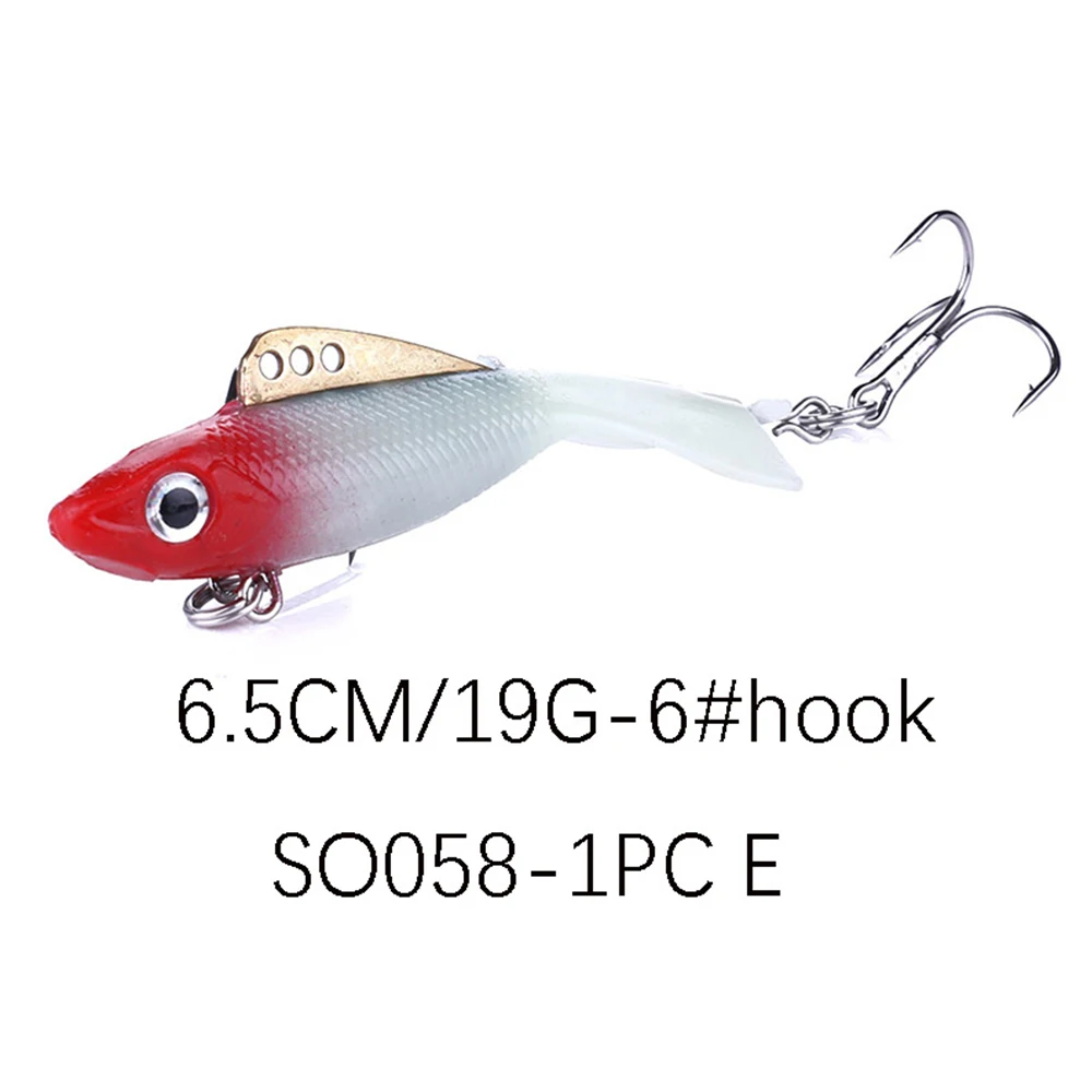E 1 шт. Balance VIB приманка для рыбалки подвижная Pesca 6,5 см 19 г 3D глаза искусственная приманка трещина для уличной зимней подледной рыбалки - Цвет: E