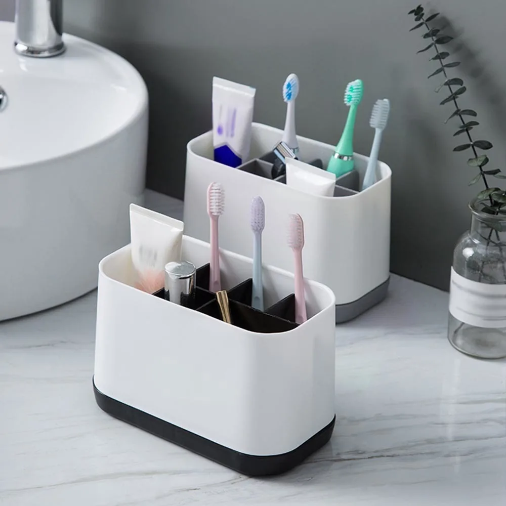 

Toothbrush Draining Rack Toothpaste Holder Detachable Electric Toothbrush Caddy Stand Multi-function Bathroom Shelf Organizer