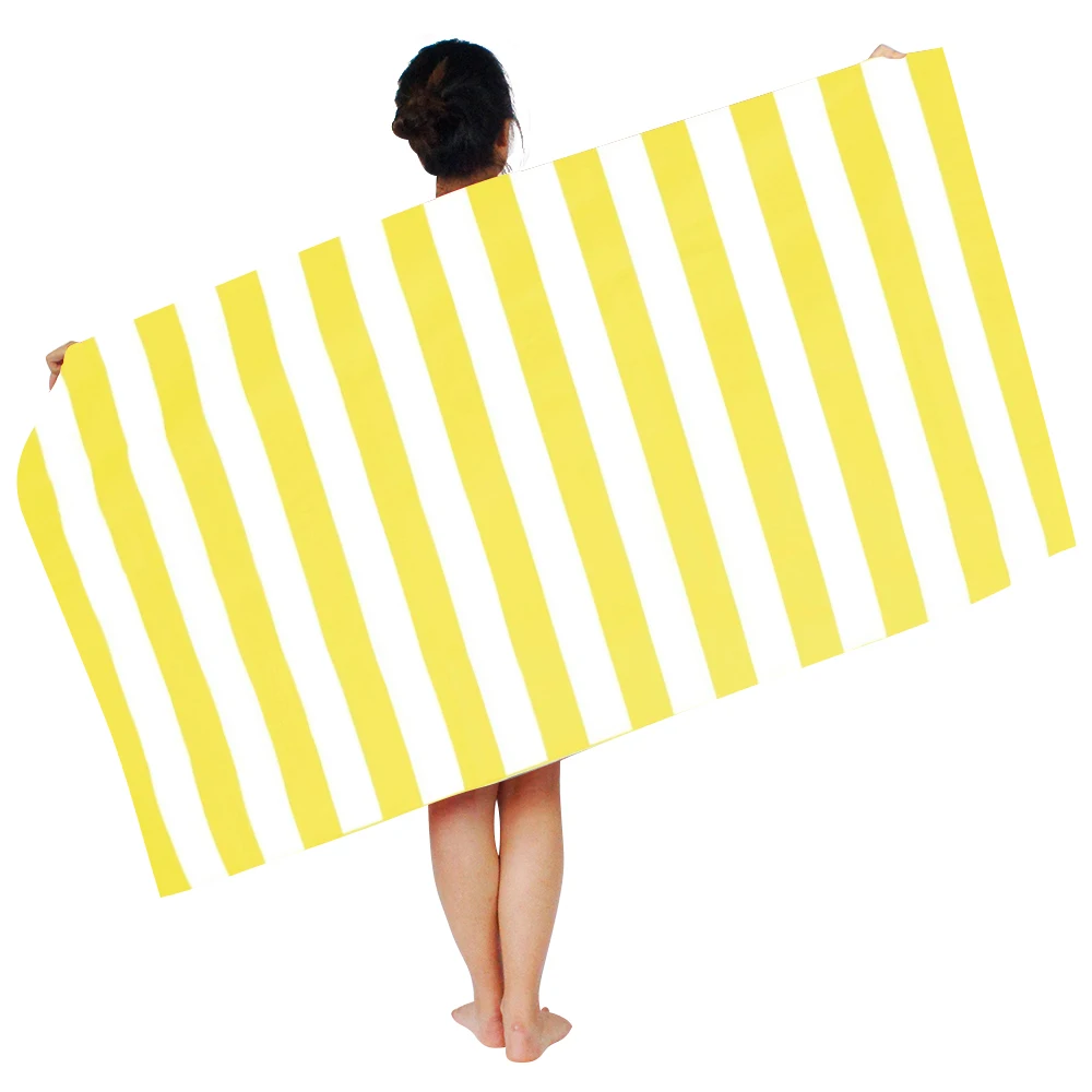 yellow 200x90cm 1 шт. пляжное полотенце из микрофибры с полосатым принтом, летнее богемное одеяло, многофункциональное полотенце для ванной/скатерти - Цвет: yellow 200x90cm