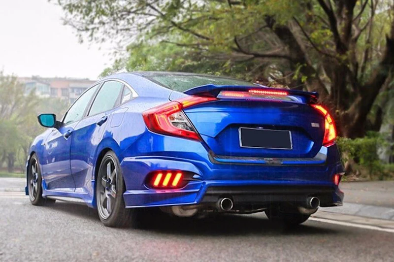Для Honda Civic 10 th- Sedan 4Dr жидкость стильный, для заднего бампера тормозной фонарь красный светодиодный свет-2 шт