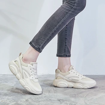

Basic Women Breathable Mesh Sneakers Female Lace-up Ugly Daddy Sneakers 21818AHW2402