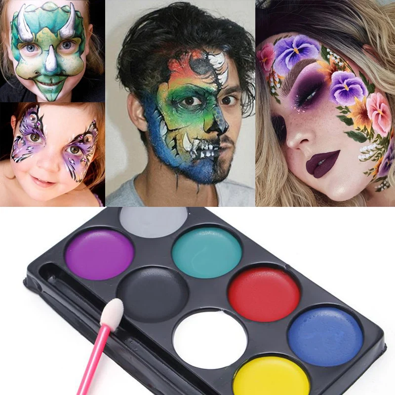 1 Kits Face Painting Kit Body Face Paint Non Toxic Oil Paint Safe Water  Makeup With Party Christmas Tools Brush 2023 Hallow U2H3 - AliExpress