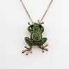 Grenouille Rose or couleur vert cristal pierre breloque déclaration colliers et pendentifs bijoux animaux pour les femmes mode Boho collier ► Photo 2/6