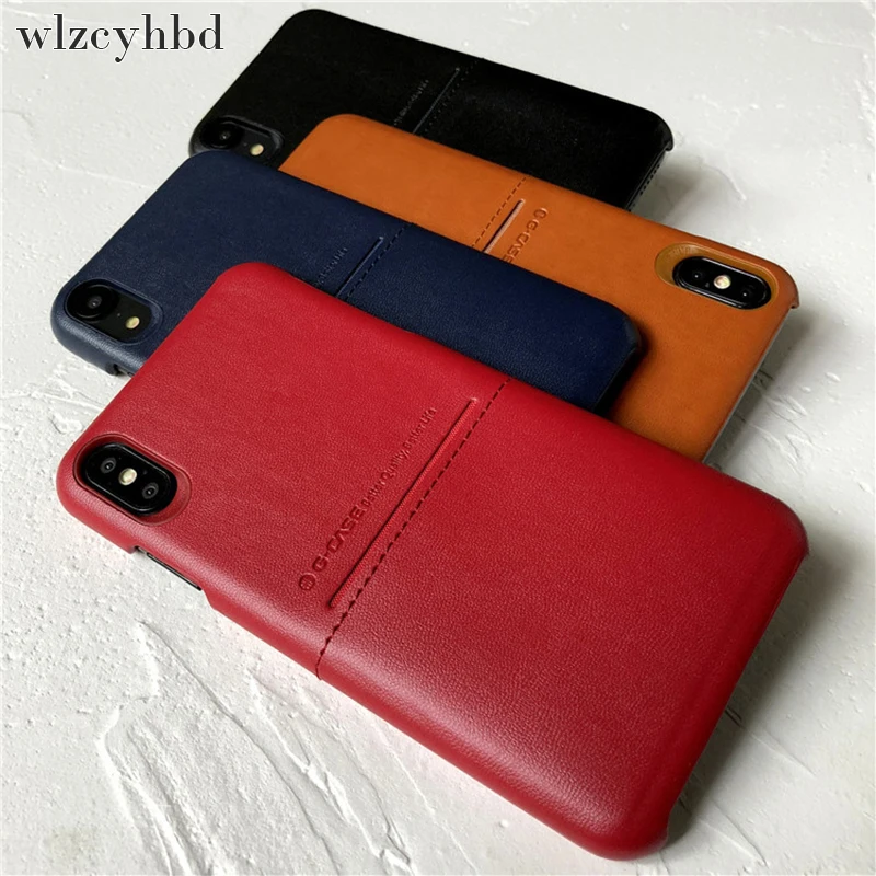  wlzcyhbd For iPhone 11 Pro Max Genuine Leather Business Thin Cases For iPhone X Xr Xs Max 7 8 Plus 
