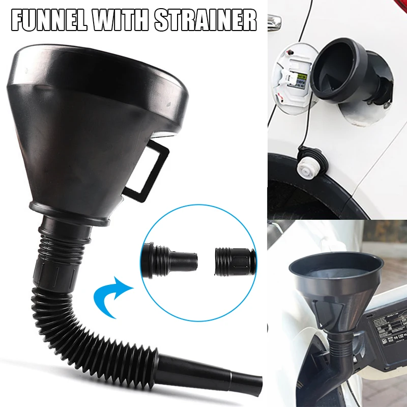 Gasoline Funnel Engine Oil Refueling Extra-large Plastic Motorcycle Maintenance Diesel Filter Retractable Hose | Автомобили и