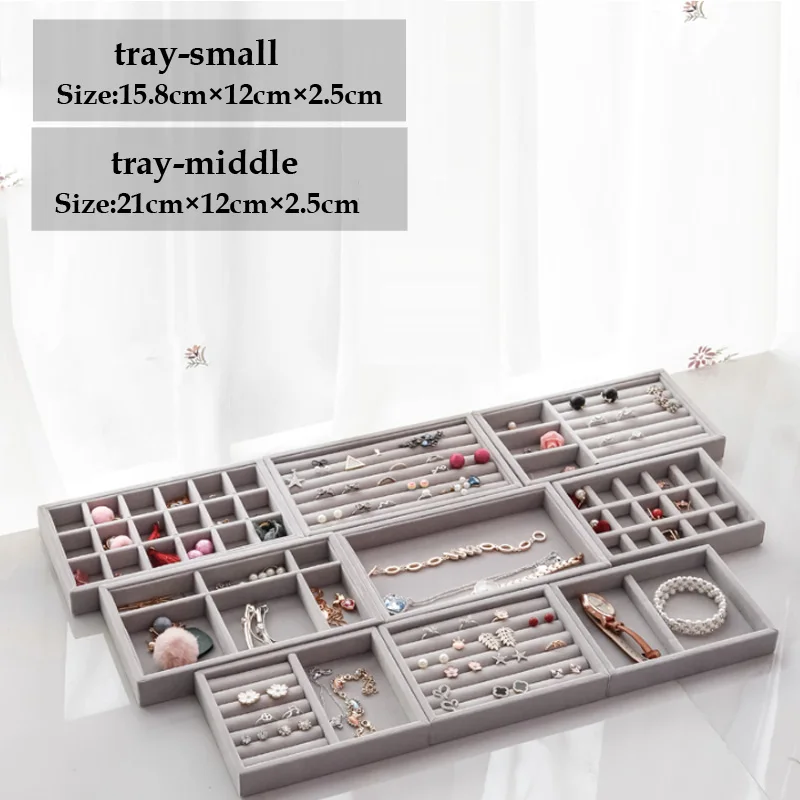 

Wholesale Price Handmade Jewelry Display Jewellery Organizer Cosmetic Box Makeup Organizer Fully Wrapped High-grade Flannel