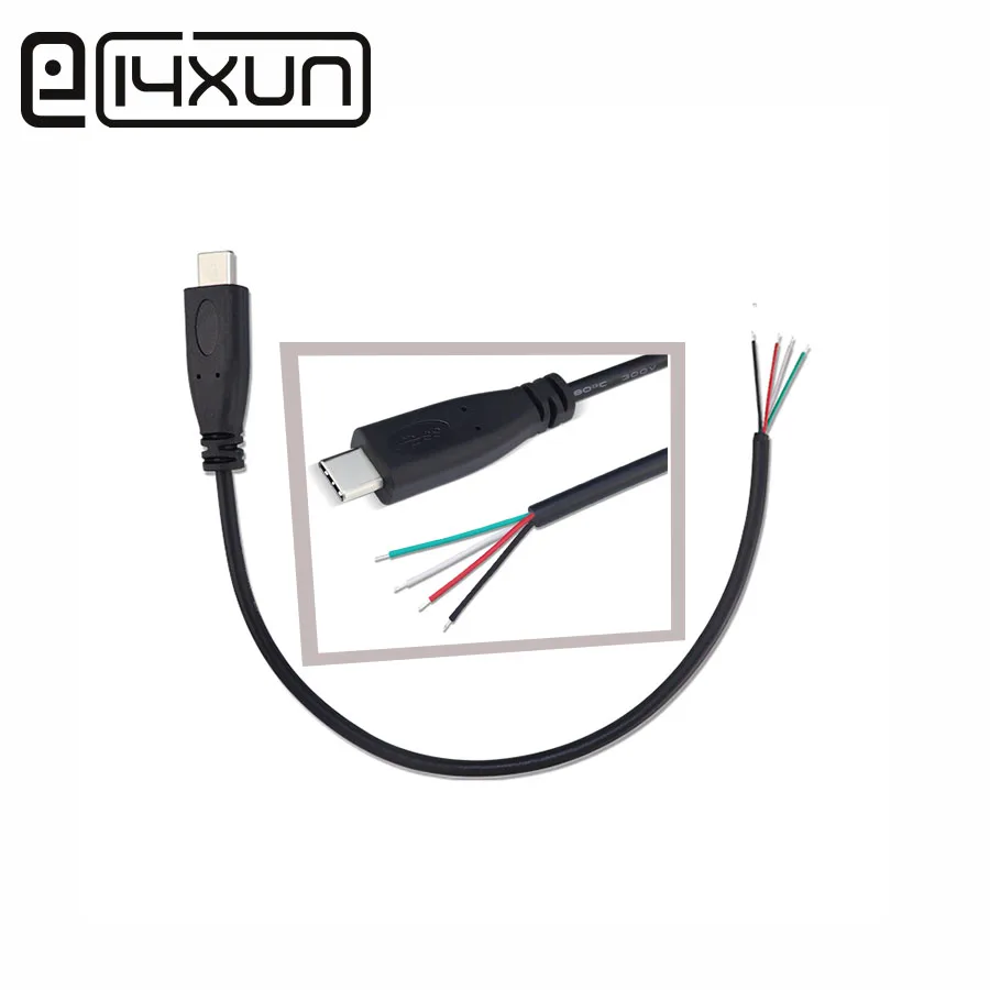 1 шт. USB 2,0 type C штекер 25 см Тип сварки USB-C DIY od3.5 мм ремонт кабель Разъем зарядного устройства для Xiaomi, зарядка сокровище