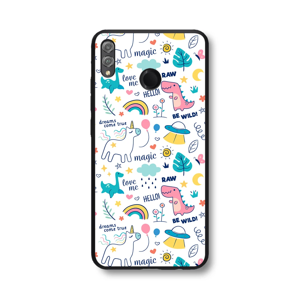 100207 Роскошный защитный чехол для Honor V10 чехол для телефона для huawei Honor 10 Lite светильник 10i 10 i животное/лист напечатанный Капа - Цвет: 100207