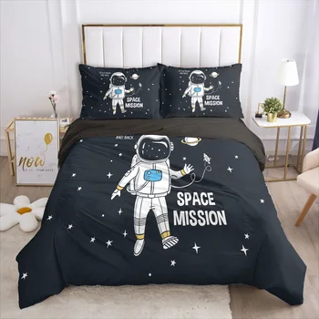 

ONGLYP Luxury Space Mission Bedding Set Duvet Cover with Pillow Case Single Twin Double Full Queen King Bedding Sets Quilt Cover