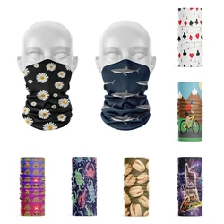 3D Printing Outdoor Sports Tubular Ring Scarf Bicycle Motorcycle Head Wrap Seamless Dustproof Face Shield Female Summer Headband