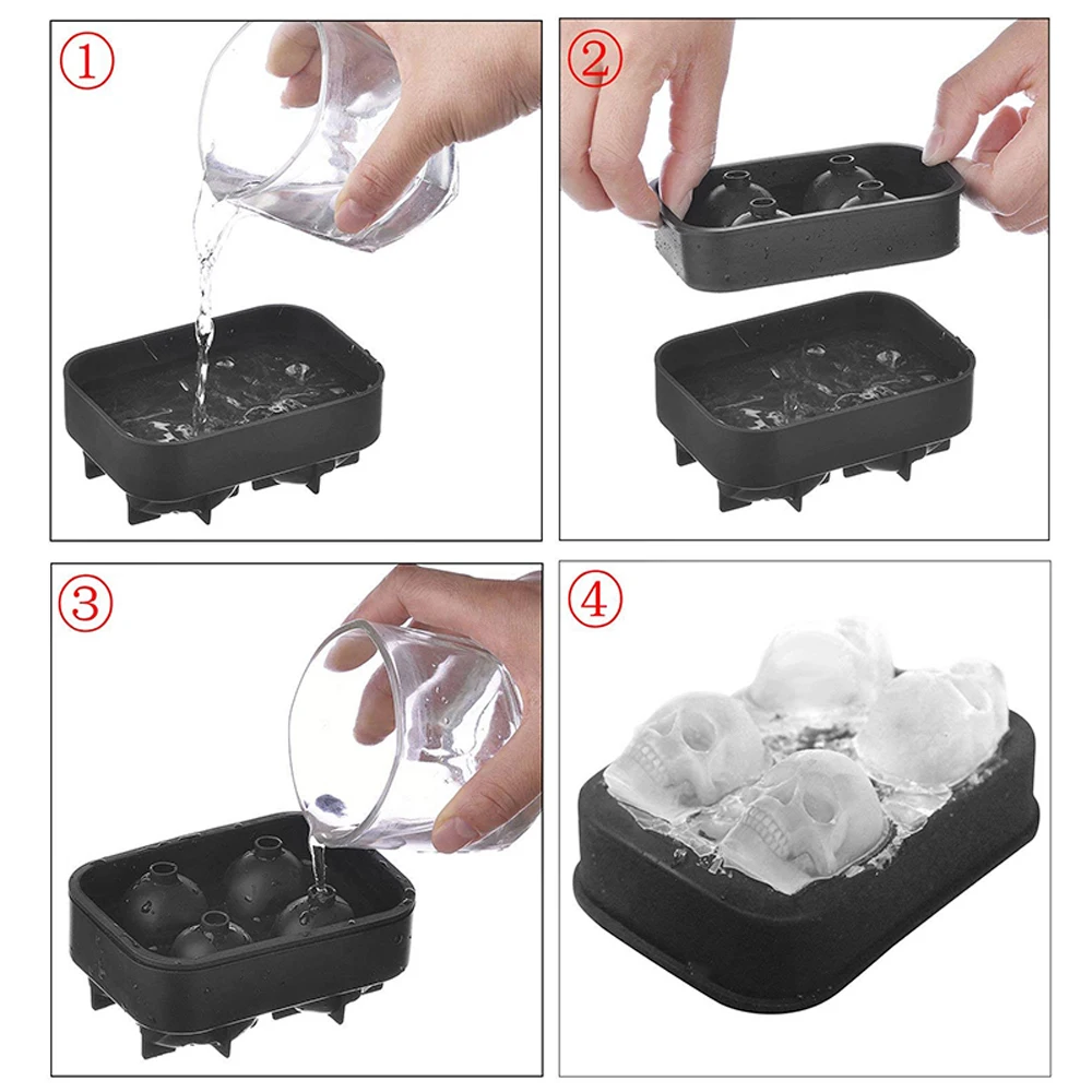 Ice Cube Trays Mold Halloween Mold Chocolate Molds Skull Kitchen Tool Pattern Cocktail 3D Tray Whiskey Ice Ball Maker Cutter