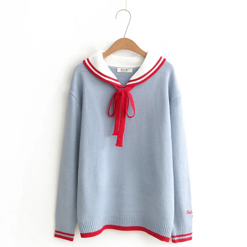 

Spring Autumn woman preppy style Knitted sweaters student pullover top Bottoming sweater