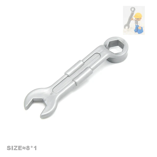 Big Size Action Figures City Princess Policemen Family Building Block Doll Character Accessory Toys Assembly Children Kids Gift wrench