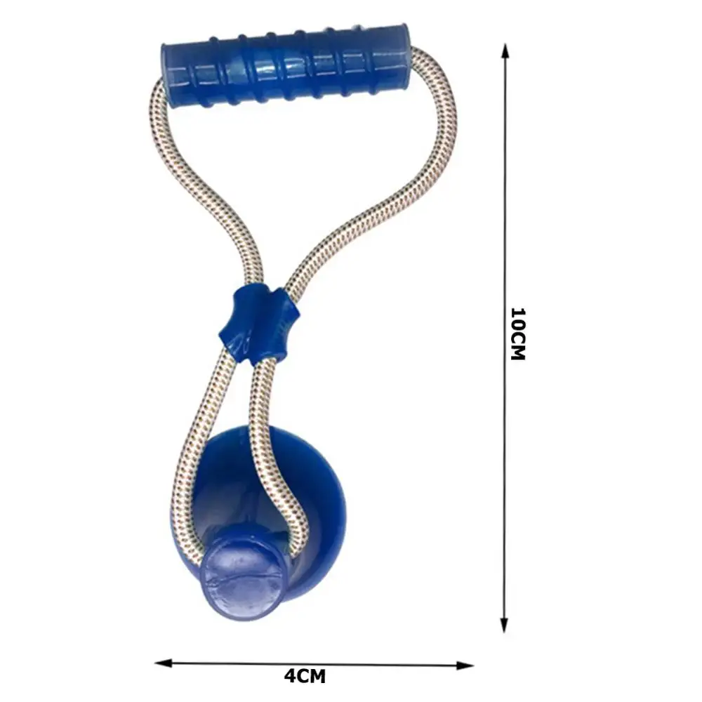 8 см для собаки собак Интерактивная присоска Push TPR мяч игрушки эластичные ленты для чистки зубов домашних животных Жевательная игра IQ лечения игрушки для щенка - Цвет: B Blue