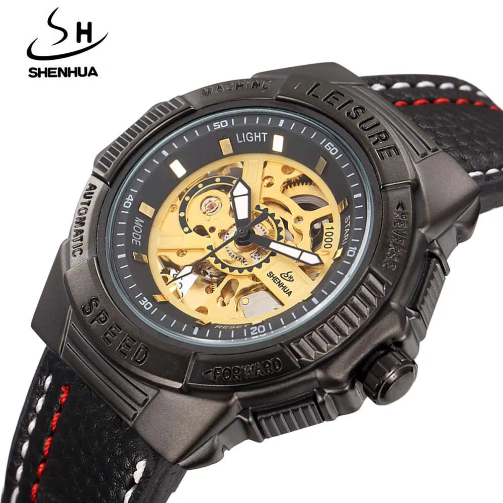 

Hot Sales Analog Watch Shenhua Deep China Fashion & Sports Large Dial Leather Belt MEN'S Watch