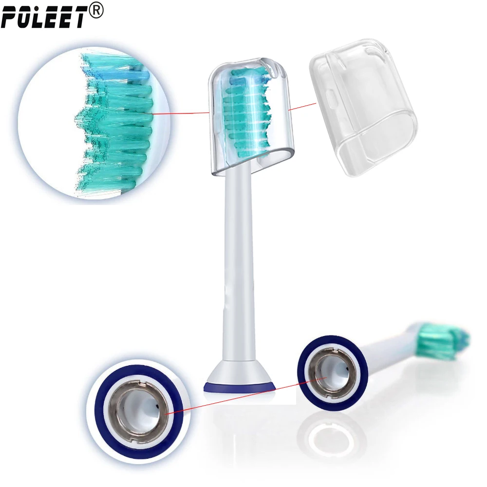 Poleet 8 шт./лот Замена Зубная щётка головы HX6014 для Philips Sonicare ProResults HX-6014 HX9340 HX6710 HX9140 HX6530 HX6930