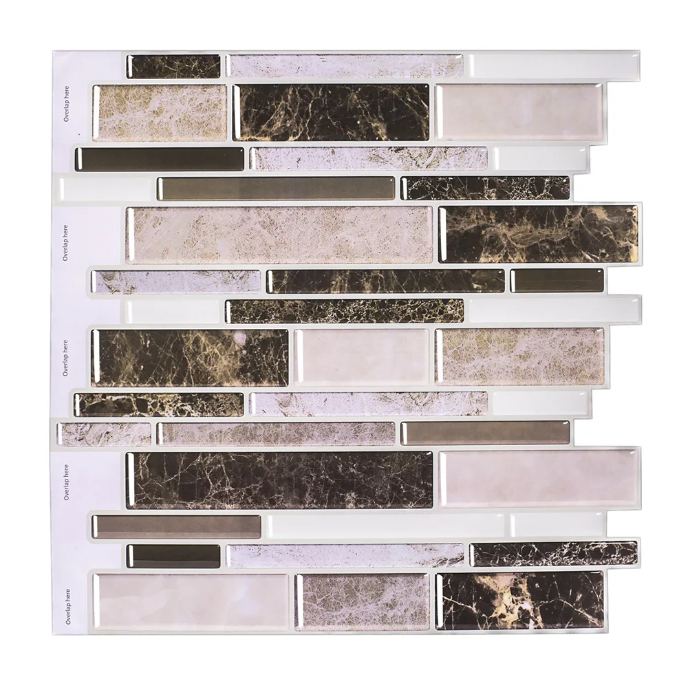 

Vividtiles 12*12 Light Gold Brick Sticker Easy To DIY Self Adhesive Wallpaper Waterproof Peel And Stick Tiles - 1 Sheet