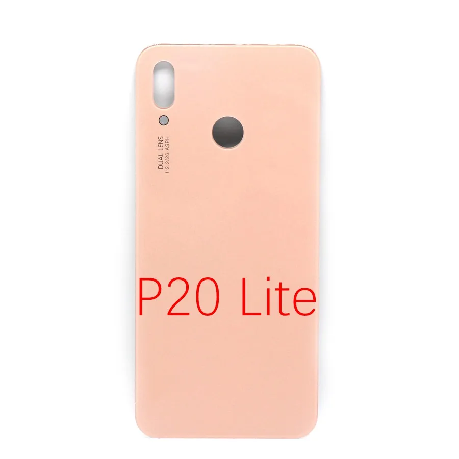 P20 Lite Pink Для huawei P20 Pro Крышка батарейного отсека задняя дверь Корпус Задняя стеклянная панель для huawei P20 Lite Крышка батарейного отсека Nova 3e Замена - Цвет: P20 Lite Pink