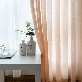 

Solid Sheer Tulle Curtains For Living Room Modern Curtains For Bedroom Window Voile Curtains Fabrics Blinds Drapes M047&40