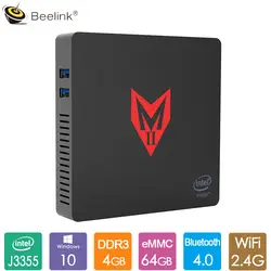 Beelink MII-V мини-компьютер Intel Apollo Lake J3355 Win 10 4 Гб LPDDR4 64 Гб 2,4 г 5 г двойной WiFi BT4.0 1000 м LAN медиаплеер