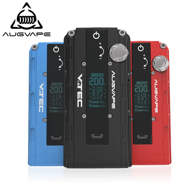 

Augvape VTEC1.8 200w Electronic Cigarette Mod Auto Bypass V Mode OLED Display 510 Connector Mod Box New Version Vape Box Mod