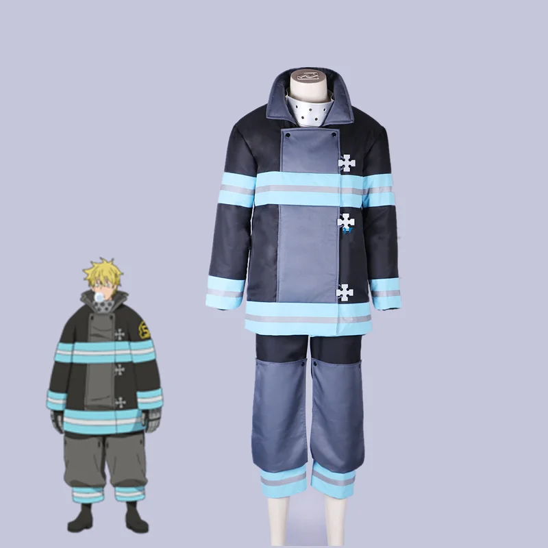 

2019 Anime Enn Enn No Shouboutai Fire Force Uniform Outfit Cosplay Halloween Masquerade Costume Adult Custom Made Anime Movie
