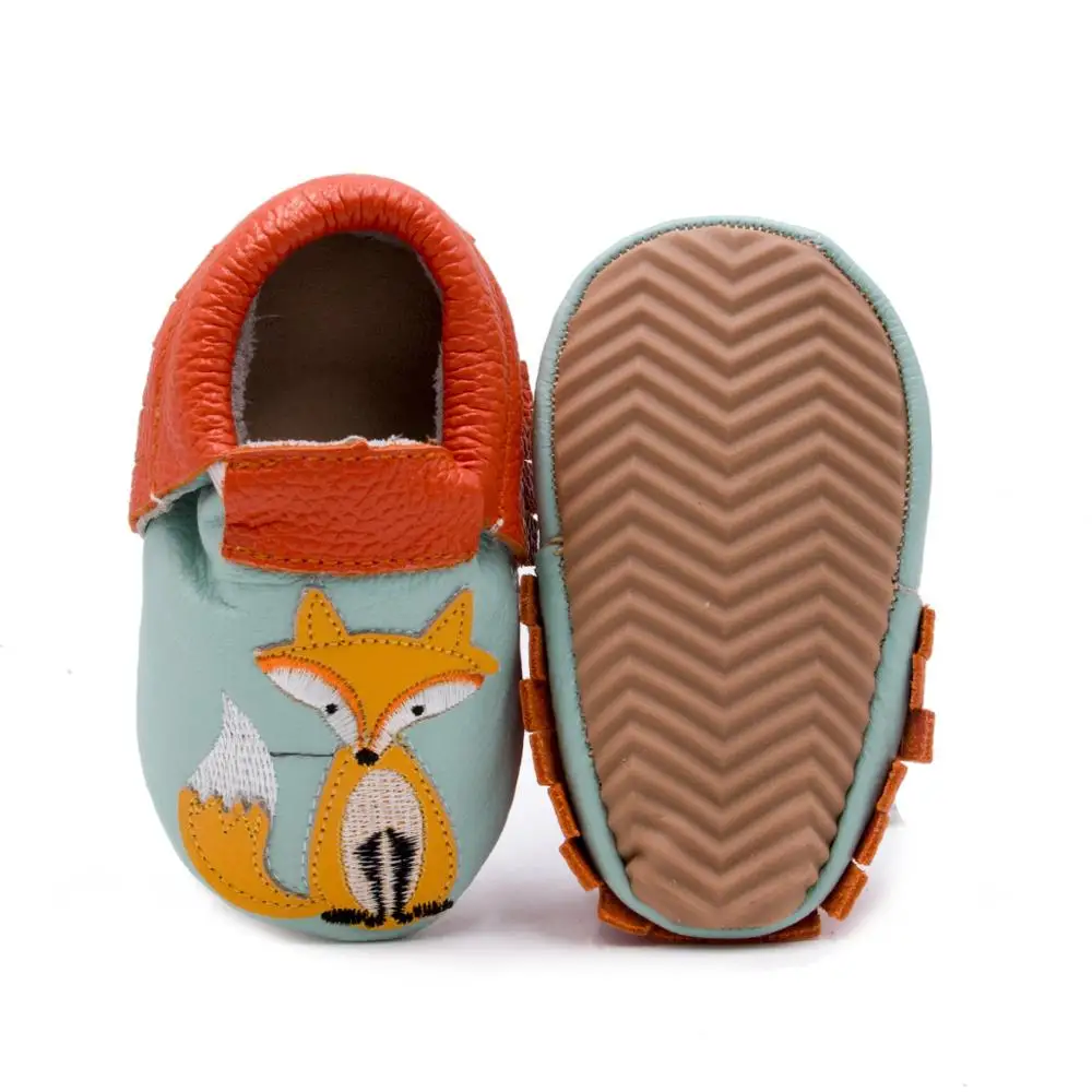 

Free Shipping Skid-Proof Fox Baby Shoes Leather baby shoes boy toddler shoes hard sole baby Moccasins Shoes First Walkers shoes