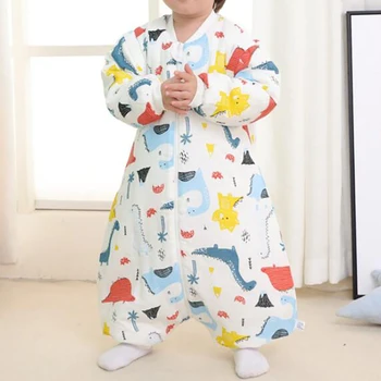 

Newborn Baby Sleeping Bag Infant Swaddling Onesies Split Leg Baby Bed Swaddling Gauze Nursing Cotton Printing